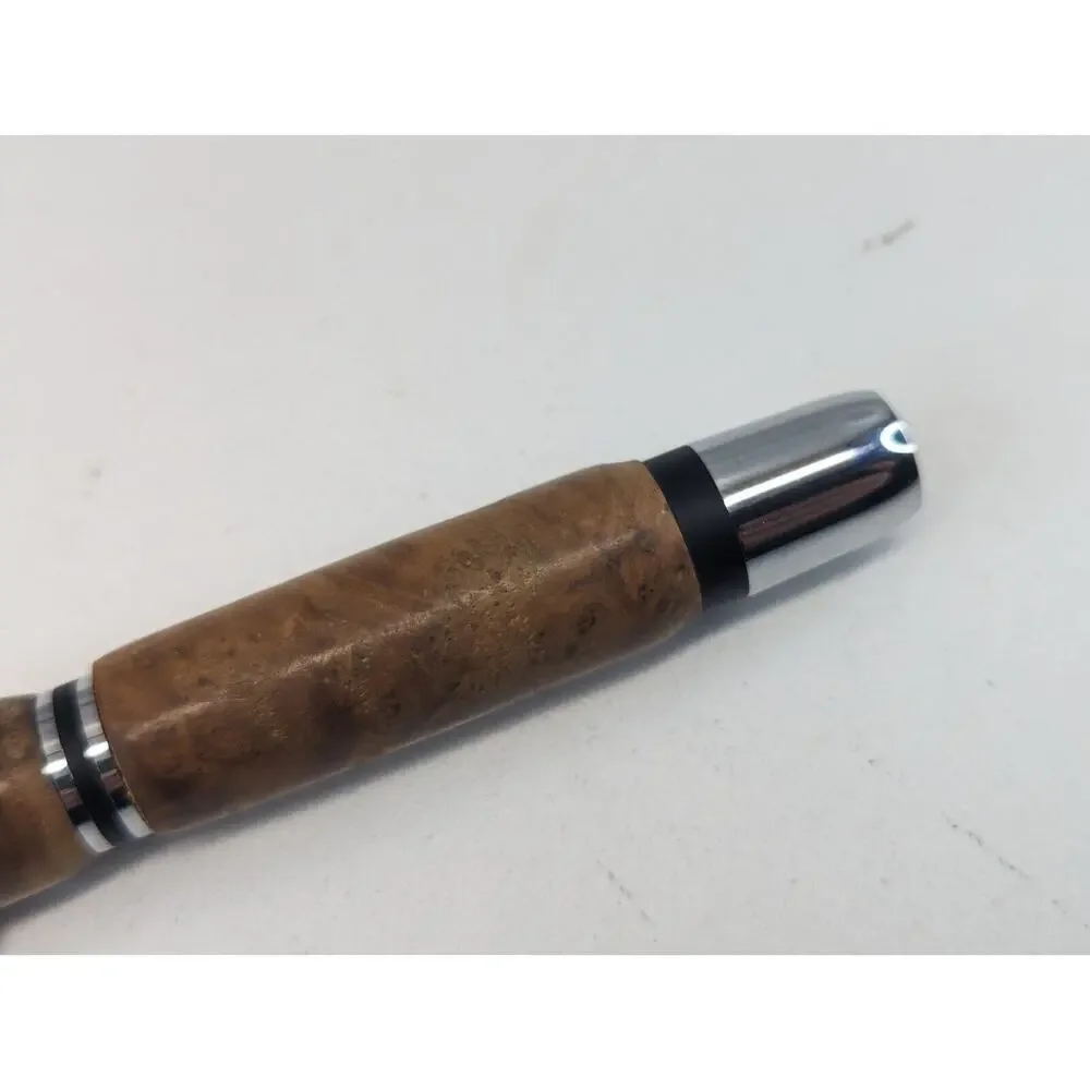 Hand Turned Pen Light‎ - Chrome Finish Teal Marble Acrylic Body